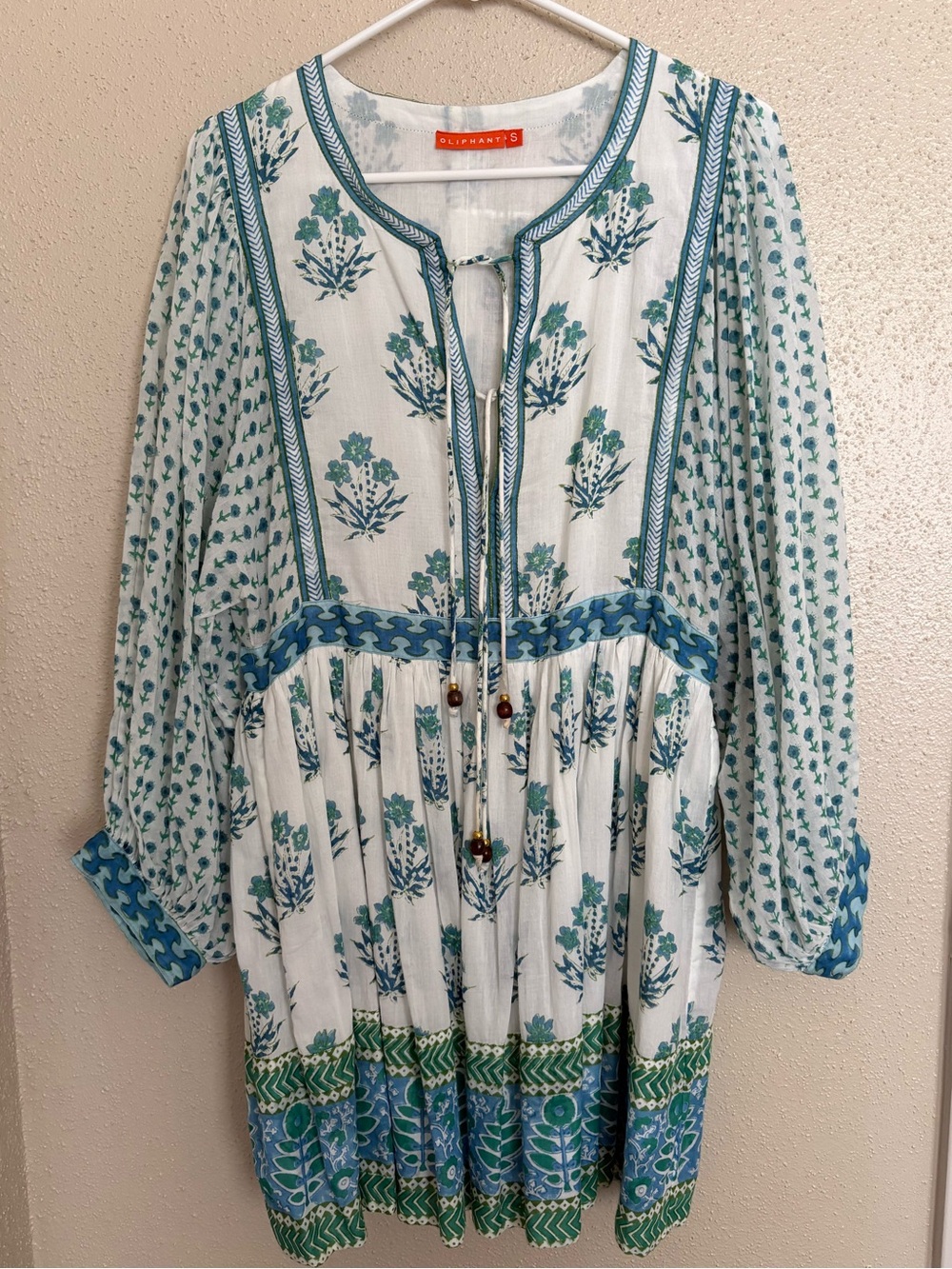 Oliphant Blue & Green Floral Mini Dress Small - Picture 2 of 7